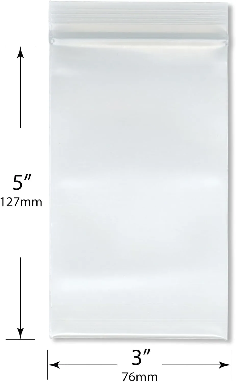 Plymor 3" x 5" (Pack of 100), 8 Mil Extra Thick Heavy Duty Zipper Reclosable Plastic Bags