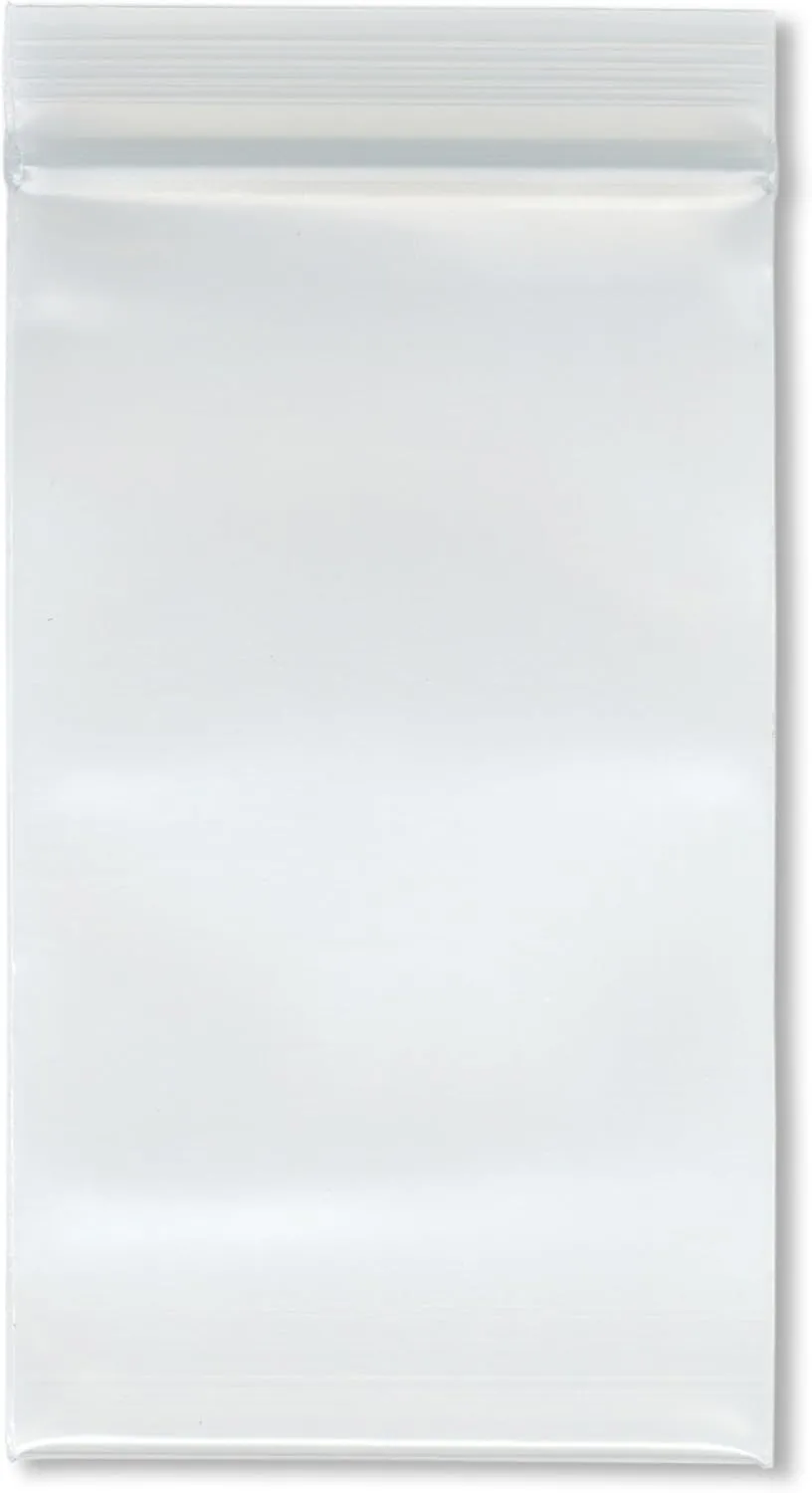 Plymor 3" x 5" (Pack of 100), 8 Mil Extra Thick Heavy Duty Zipper Reclosable Plastic Bags