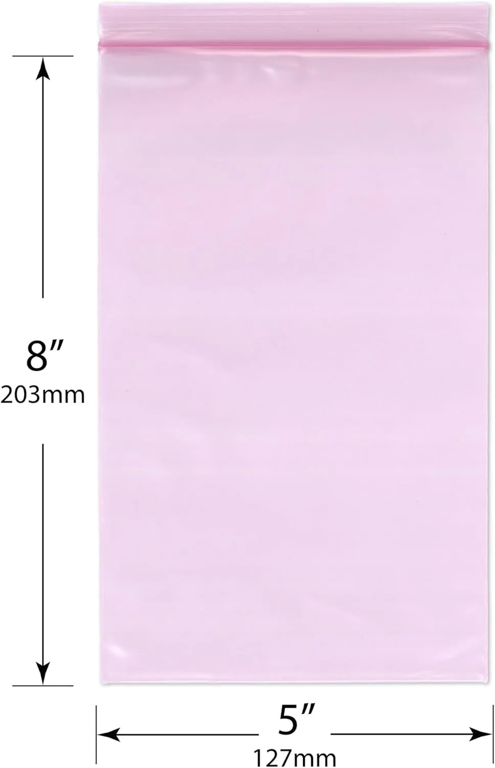 Plymor 5" x 8" (Pack of 100), 4 Mil Heavy Duty Anti-Static Zipper Reclosable Plastic Bags