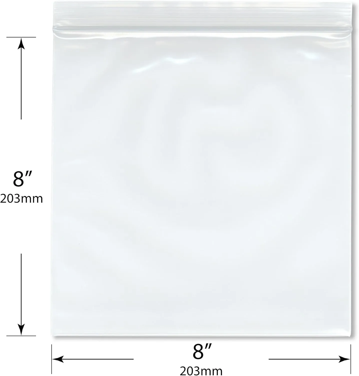 Plymor 8" x 8" (Pack of 100), 6 Mil Industrial Duty Zipper Reclosable Plastic Bags