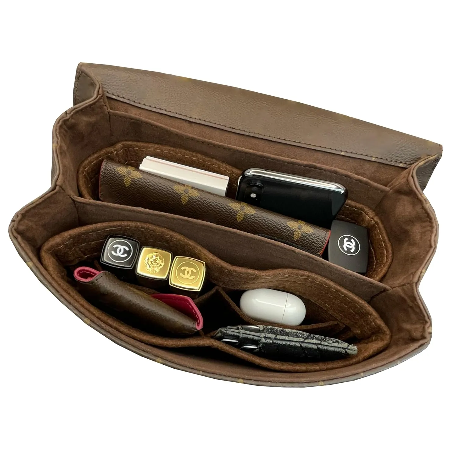 Pochette Metis Bag Organizer Insert, Lv Pochette Metis East West Organizer, Handmade 2mm Premium Wool Felt Snug Sturdy (For Pochette Metis East-West, Black)