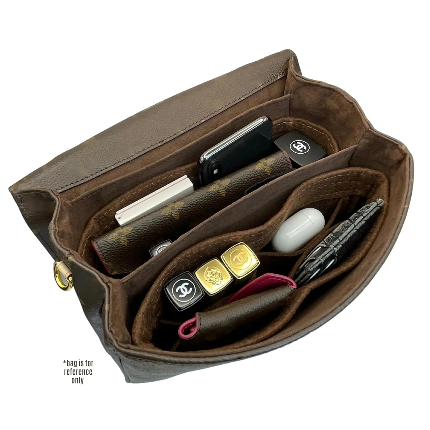 Pochette Metis Bag Organizer Insert, Lv Pochette Metis East West Organizer, Handmade 2mm Premium Wool Felt Snug Sturdy (For Pochette Metis East-West, Black)