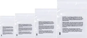 Poly Bags with Suffocation Warning 6x9", 8x10", 9x12", 11x14" - Combo Pack of 400 (100 each size) - Clear Poly Bags by Retail Supply Co - Resealable