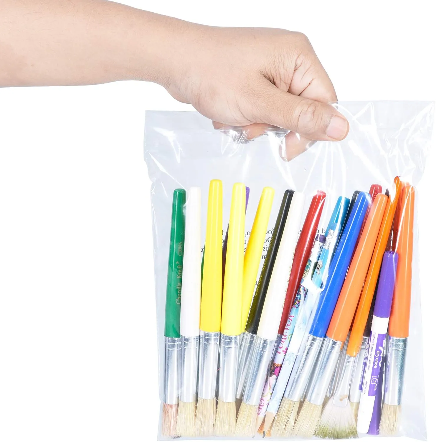 Poly Bags with Suffocation Warning 6x9", 8x10", 9x12", 11x14" - Combo Pack of 400 (100 each size) - Clear Poly Bags by Retail Supply Co - Resealable