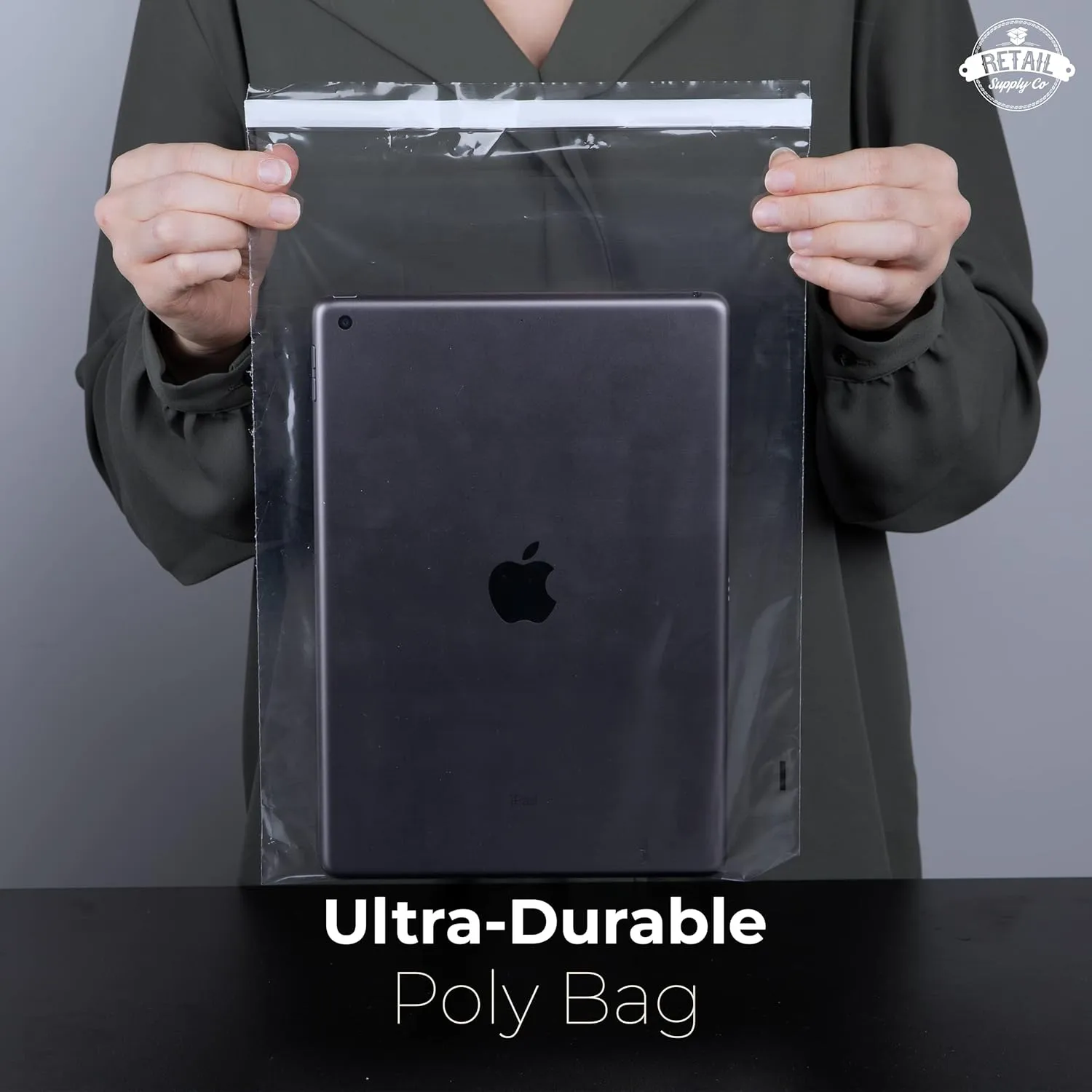 Poly Bags with Suffocation Warning 9x12" – Extra Strong Seal Clear Self-Sealing Packaging Bags – 200 Pack for Shipping and Retail – Retail Supply Co