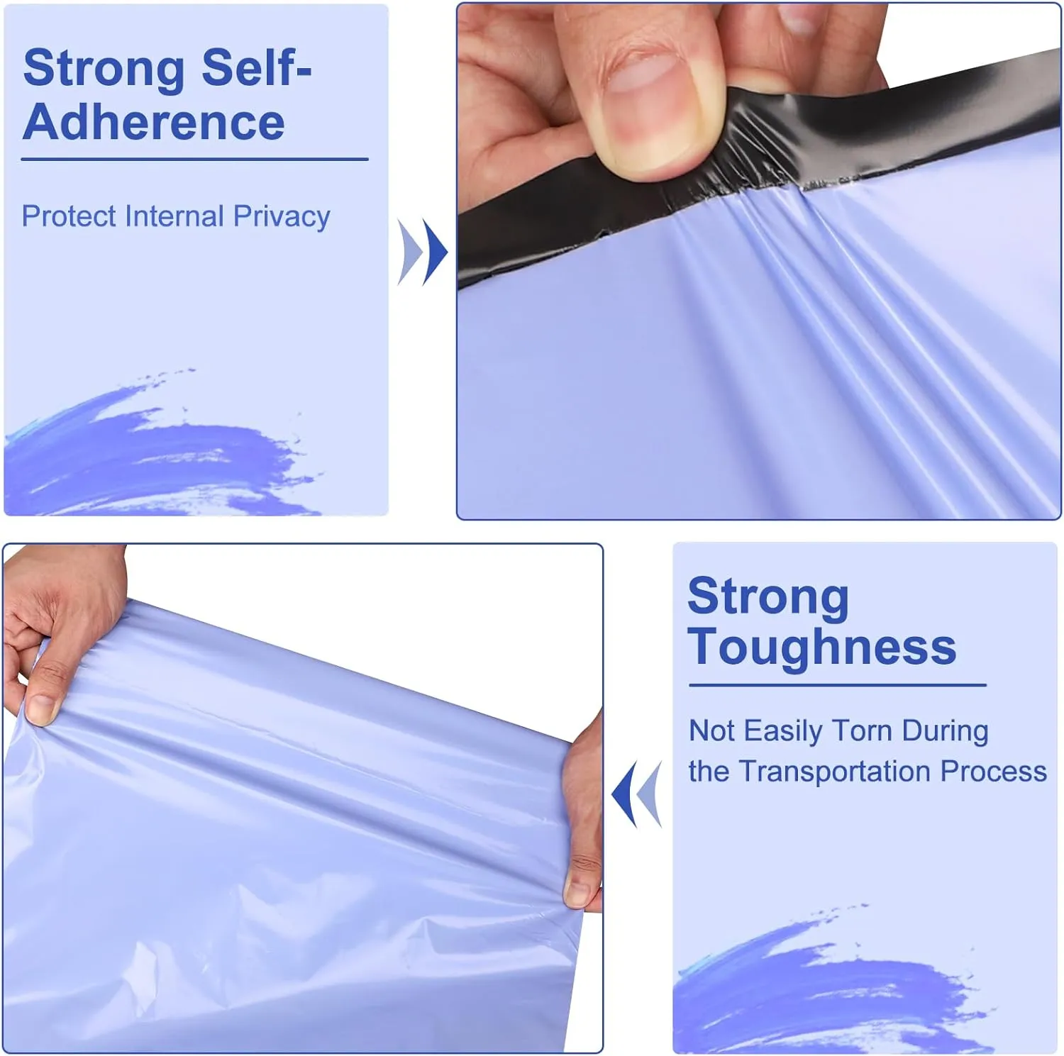 Poly Mailers 14.5x19, Large Poly Mailers 100 Pack, Shipping Mailers with Self Seal Adhesive, Waterproof and Tear-Proof Mailers Poly Bags for Small Business (Light Blue）