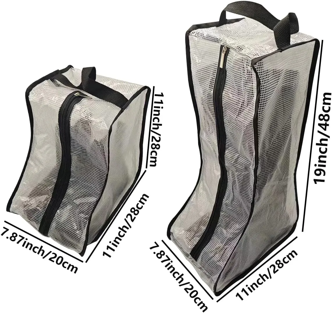 Portable Women Tall/Short Boots Storage Bags - 2 Packs Waterproof Tall/Short Boot Carry Bag for Travel and Daily Use