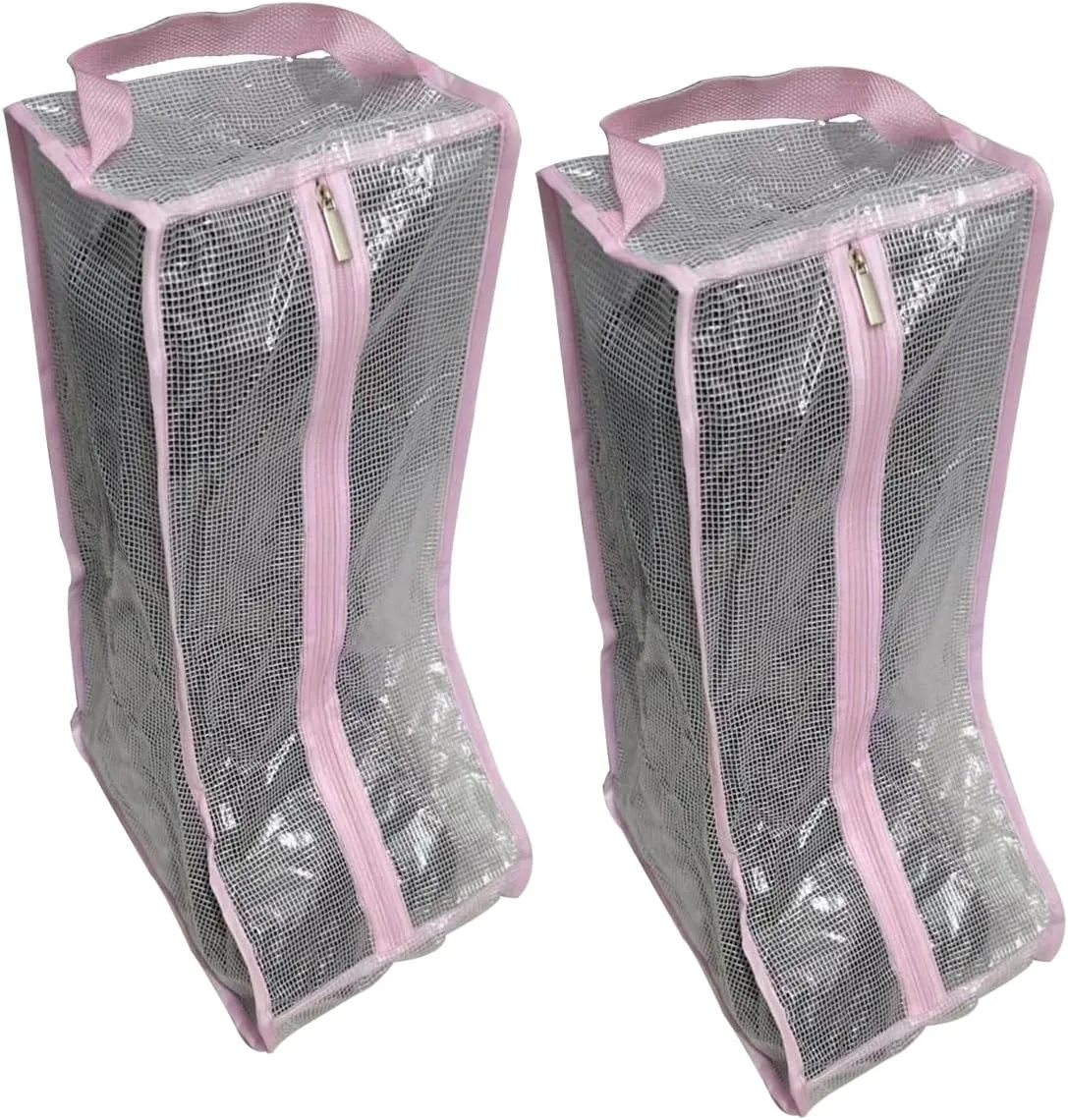 Portable Women Tall/Short Boots Storage Bags - 2 Packs Waterproof Tall/Short Boot Carry Bag for Travel and Daily Use