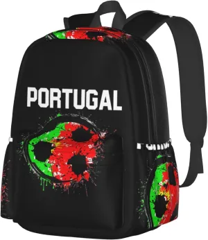 Portugal Soccer Portuguese Football Flag Backpack Large Capacity Backpack Lightweight Double Shoulder Bag For Women Men Travel