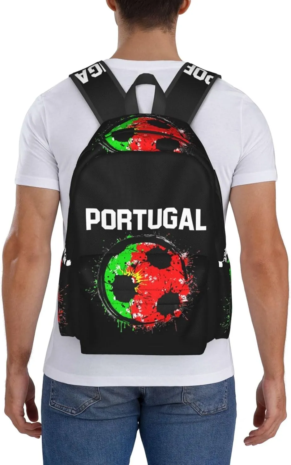 Portugal Soccer Portuguese Football Flag Backpack Large Capacity Backpack Lightweight Double Shoulder Bag For Women Men Travel