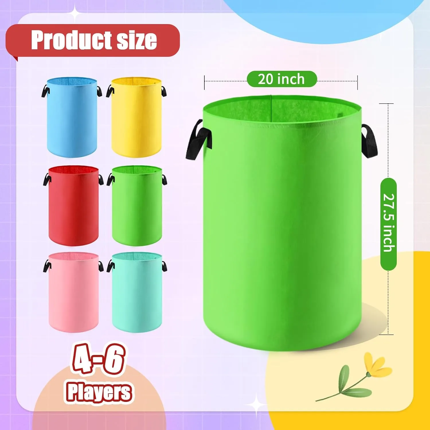 Potato Sack Race Bags, Soft Heavy Gauge Felt Sack Race Bags with Handles for Adults and Kids, Outdoor Games Backyard Games, Birthday Party, Carnival Field Day Lawn Family Reunion