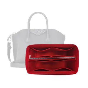 Premium Purse Organizer compatible with Antigona Bag Organizer, Antigona Medium Organizer, Handmade 2mm Felt Snug Sturdy with Silver Zipper (For New Medium Antigona, Red)