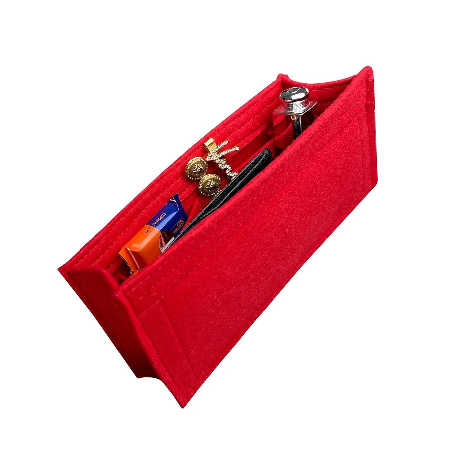 Premium Purse Organizer compatible with YSL Sunset Medium Bag Organizer Insert, Large Sunset Bag Insert, FULL Set of 2 Inserts Handmade 2mm Premium Felt Snug Sturdy (For Sunset Large, Sienna)