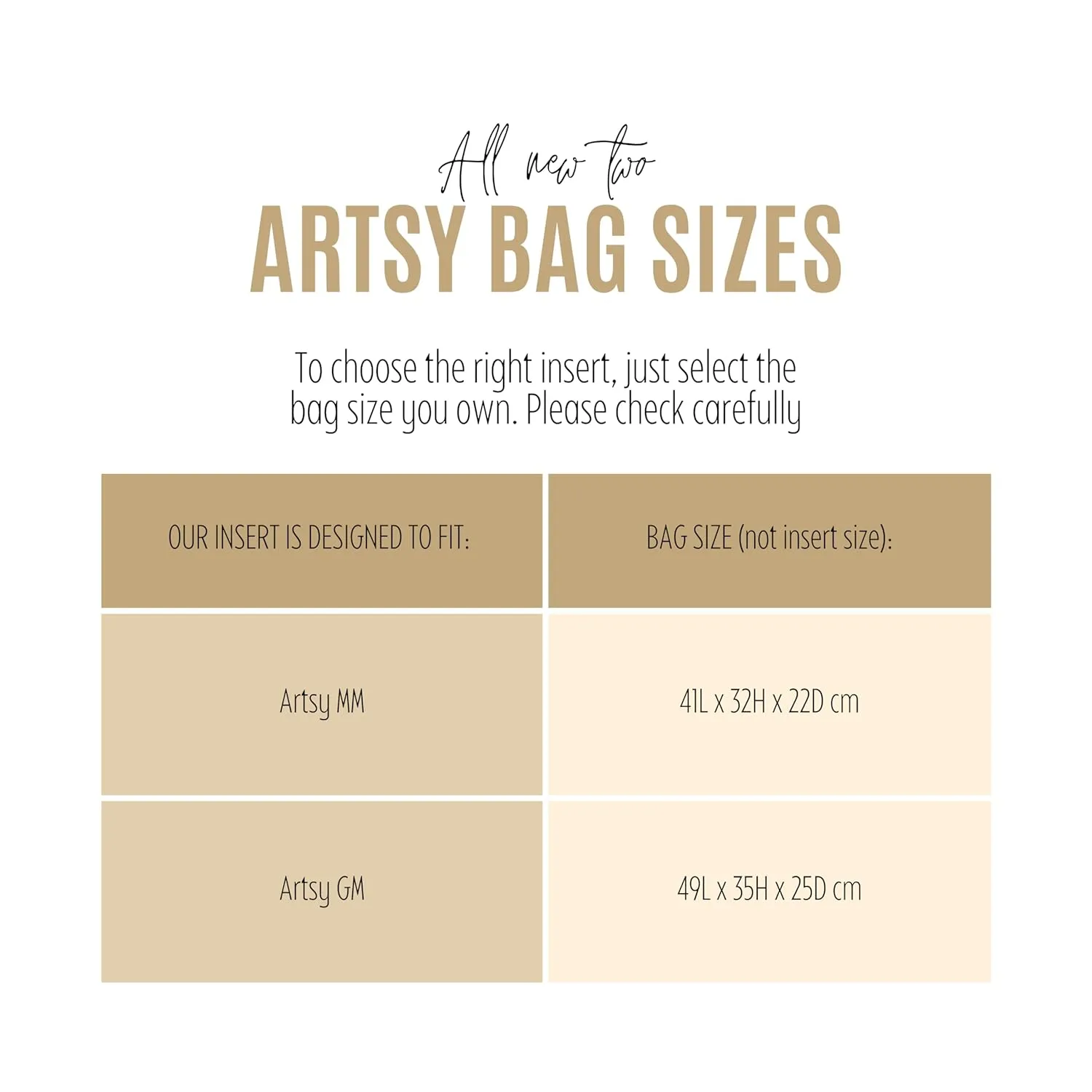 Premium Purse Organizer fits Artsy MM Purse Organizer Insert, Artsy GM Organizer, Handmade Snug Sturdy 2mm Felt with Gold Zipper Tapered Shape Perfect Fit (For Artsy MM, Tea)