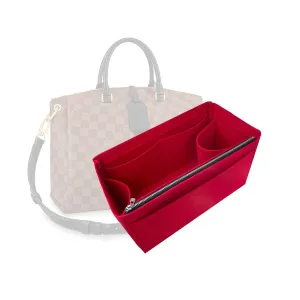 Premium Purse Organizer fits Odeon Tote Bag, Odeon Tote MM Insert, Bag Organizer for Odeon Tote PM, Handmade 2mm Premium Felt Snug Sturdy Gold Zipper (For Odeon Tote MM, Brown)