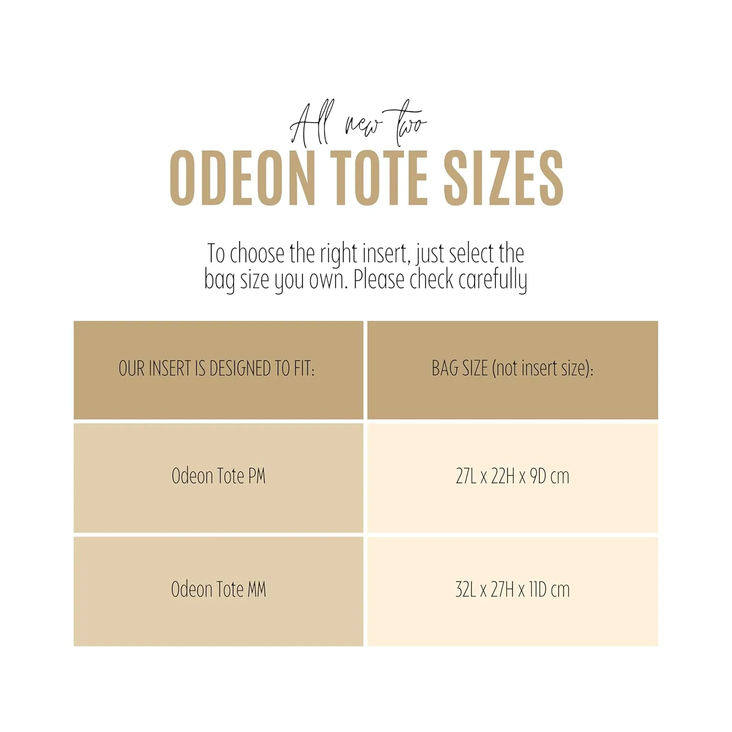 Premium Purse Organizer fits Odeon Tote Bag, Odeon Tote MM Insert, Bag Organizer for Odeon Tote PM, Handmade 2mm Premium Felt Snug Sturdy Gold Zipper (For Odeon Tote MM, Brown)