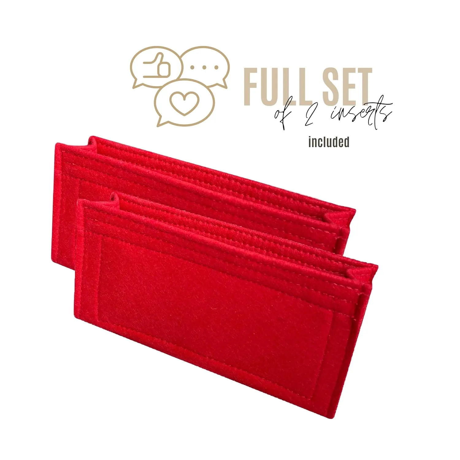 Premium Purse Organizer for Sunset Medium Bag Organizer Insert, Large Sunset Bag Insert, FULL Set of 2 Inserts Handmade 2mm Premium Felt Snug Sturdy (For Sunset Large, Geyser Blue)