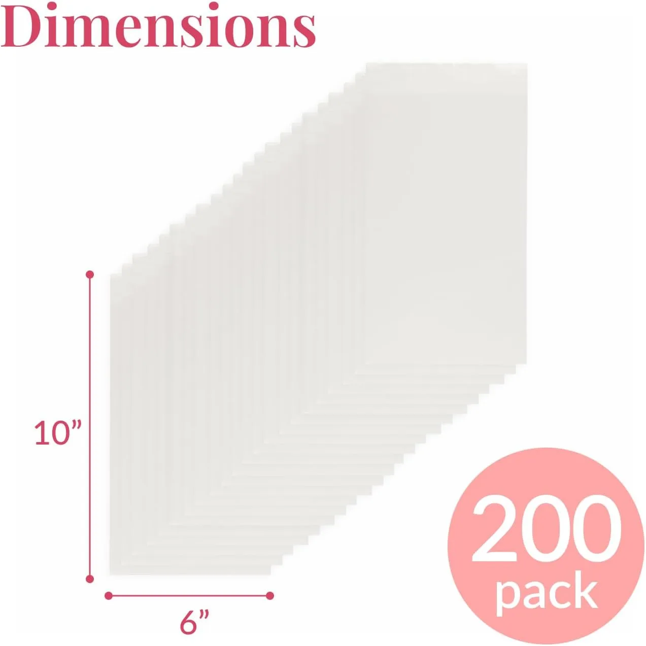 Prestee 200pk Self-Sealing Clear Plastic Cellophane Bags, 6x10 Goody Bags, Candy Bags, Cookie Bags for Gift Giving, Clear Bags Self-Sealing