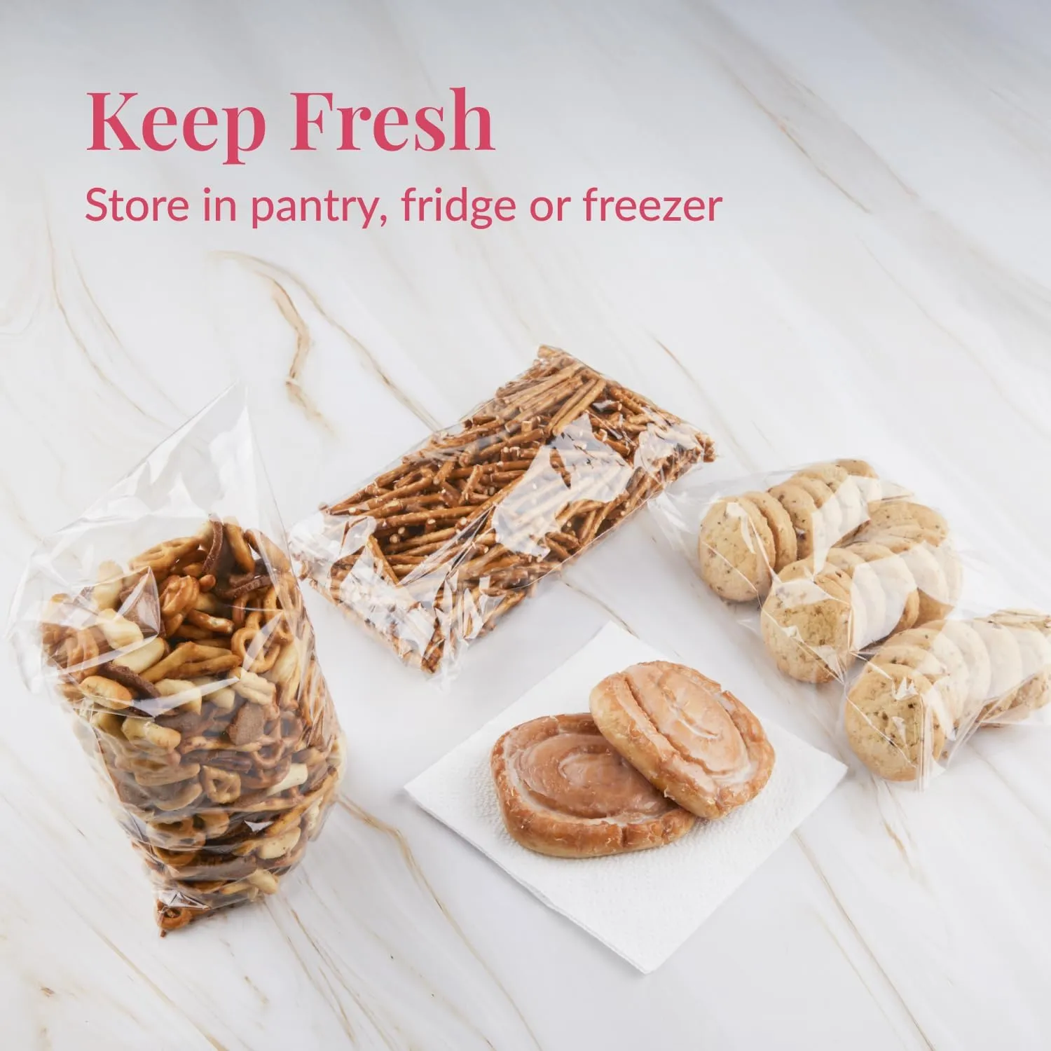 Prestee 200pk Self-Sealing Clear Plastic Cellophane Bags, 6x10 Goody Bags, Candy Bags, Cookie Bags for Gift Giving, Clear Bags Self-Sealing