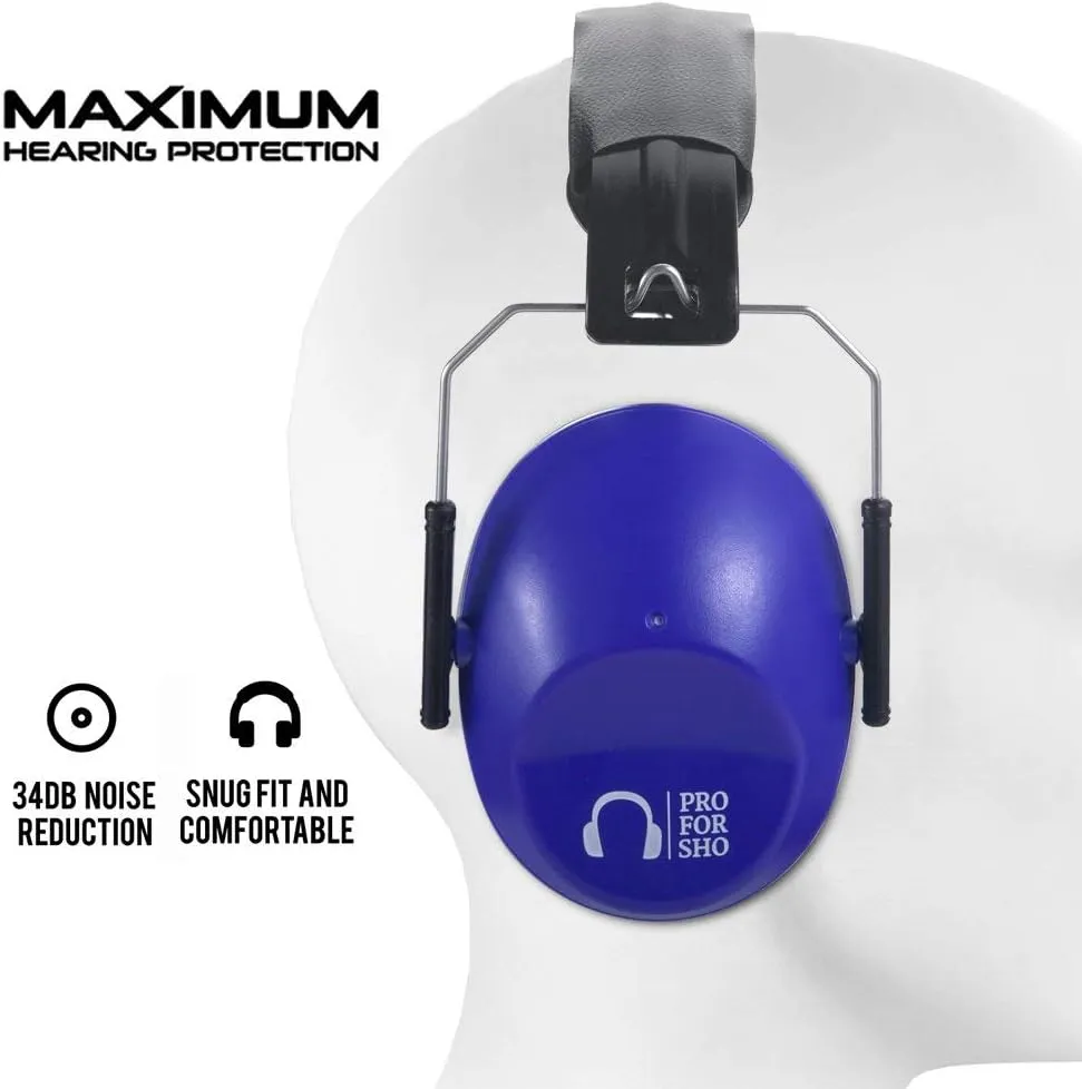 Pro For Sho 34dB NRR Hearing Protection Ear Muffs - Highest NRR in Compact Design, Ear Protection for Shooting, Mowing, Work