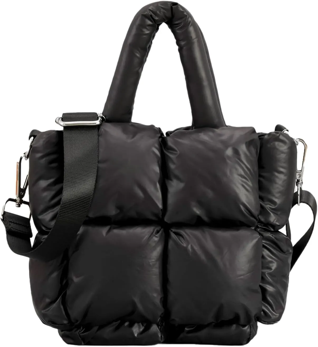 Puffer Tote Bag, Small Puffy Bags for Women Lightweight Down-Filled Crossbody Quilted Tote Bag Shoulder Handbags Purse