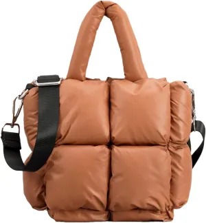 Puffer Tote Bag, Small Puffy Bags for Women Lightweight Down-Filled Crossbody Quilted Tote Bag Shoulder Handbags Purse