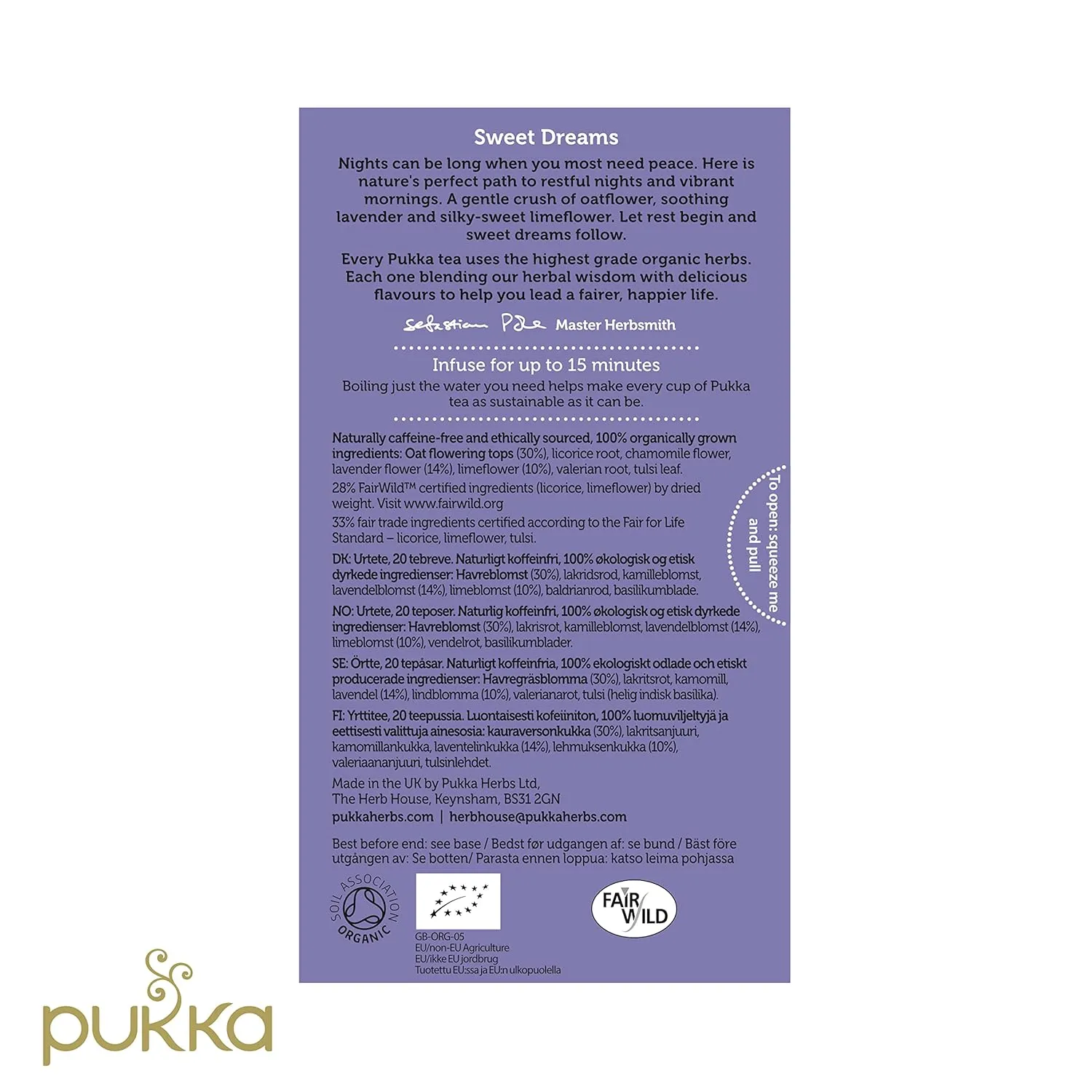 Pukka Organic Tea Bags, Night Time Herbal Tea with Chamomile, Lavendar & Valerian, Perfect for Easing into a Soothing Sleep, 20 Count (Pack of 6) 120 Tea Bags