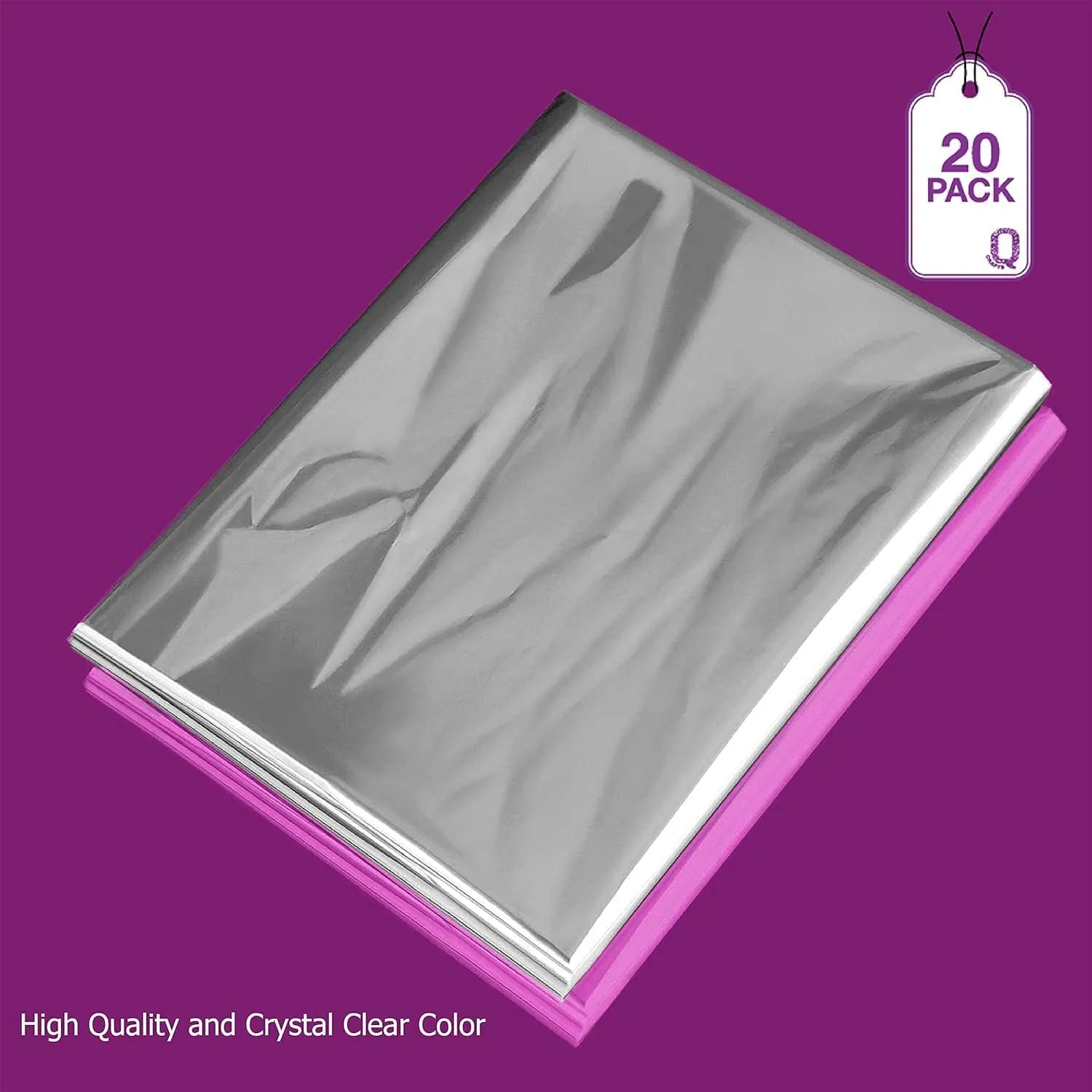 Purple Q Crafts Clear Basket Bags 16” x 24” Cellophane Gift Bags, Small 1.2 Mil Thick (50 bags)