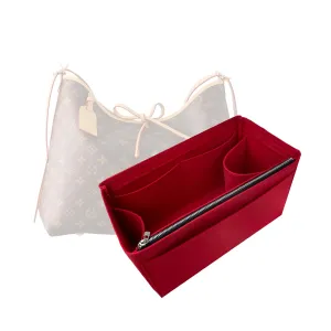 Purse Organizer for Lv Carryall Bag Organizer, Lv Bag Insert Organizer Carryall PM, Carryall MM Organizer, Handmade 2mm Premium Felt Snug Sturdy Gold Zipper (For Carryall MM, Navy)