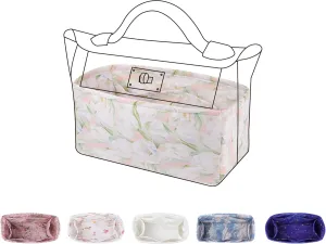 Purse Organizer Insert fits Kelly24/24 mini/29/35 bags, Lightweight Bag organizer for Women Luxury Handbag Tote, Soft Inner Bag (24/24-mini, French Tulips)