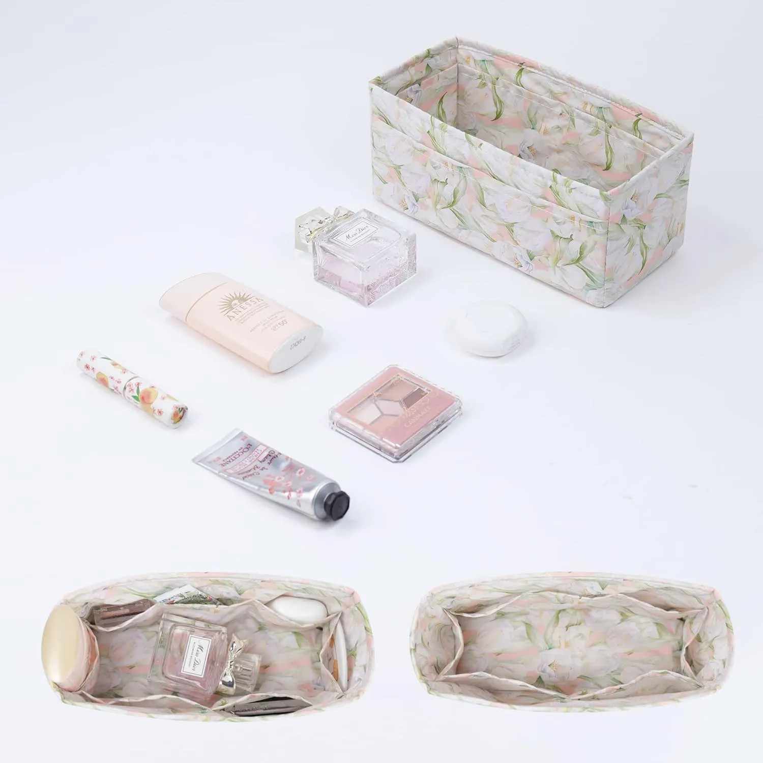 Purse Organizer Insert fits Kelly24/24 mini/29/35 bags, Lightweight Bag organizer for Women Luxury Handbag Tote, Soft Inner Bag (24/24-mini, French Tulips)