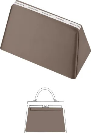 Purse Pillow Insert Compatible with Kelly Bags, Handbag Filler with Soft Satins for Luxury Bags, Soft Purse Inner Pillow with Memory Foam for Handbag Storage (Etoupe Grey, KE 28 Sellier)