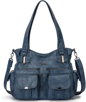 Purses and Handbags for Women Large Hobo Shoulder Bags Soft PU Leather Multi-Pocket Tote Bag