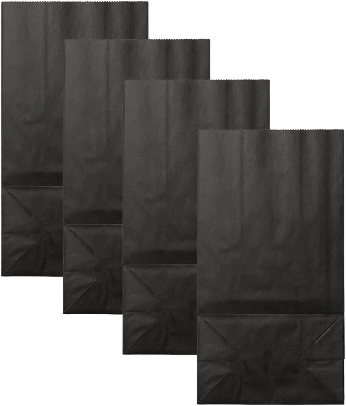 qiqee 100Pcs Treat Paper Bags 5.1x3.1x9.4 Inches Black Small Party Gift Bag Mini Snack Bag without Handle