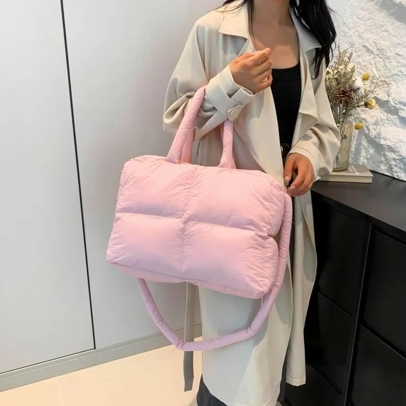 Quilted Tote Bag For Women, Puffy Purse Crossbody Puffer Bags For Women, Movement Quilted Carryall For Cute Fashion Girl