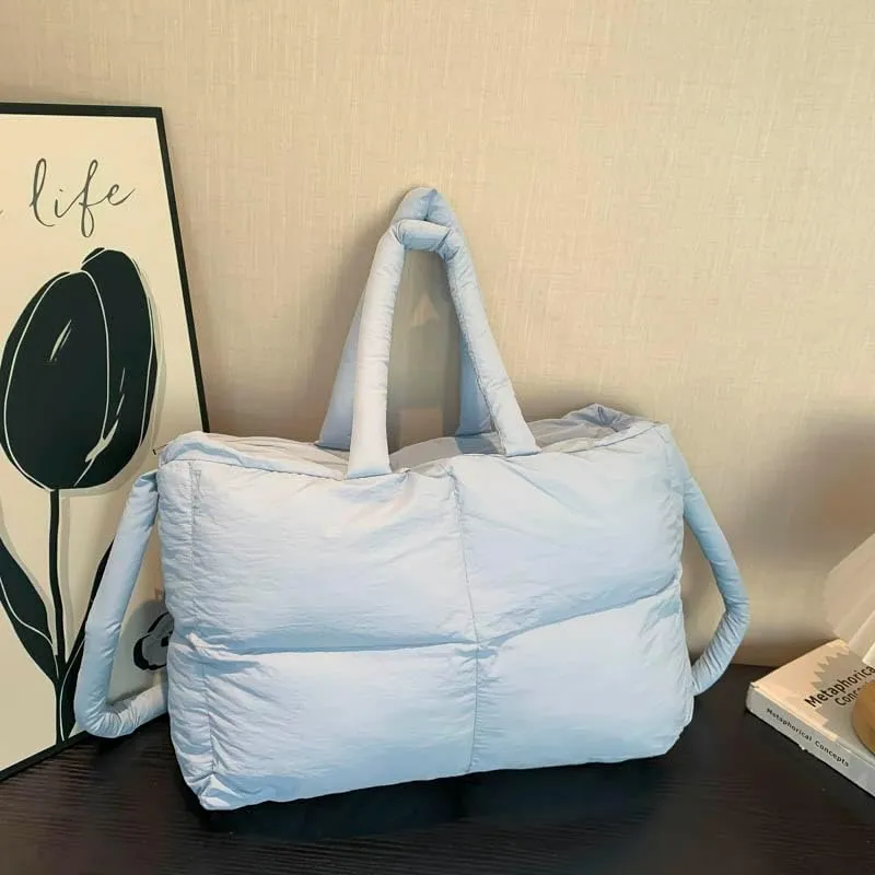 Quilted Tote Bag For Women, Puffy Purse Crossbody Puffer Bags For Women, Movement Quilted Carryall For Cute Fashion Girl