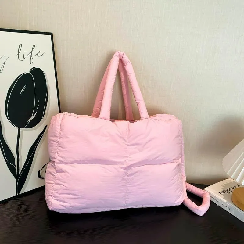 Quilted Tote Bag For Women, Puffy Purse Crossbody Puffer Bags For Women, Movement Quilted Carryall For Cute Fashion Girl