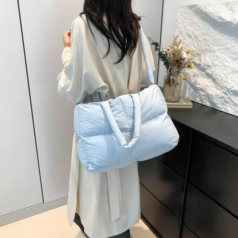 Quilted Tote Bag For Women, Puffy Purse Crossbody Puffer Bags For Women, Movement Quilted Carryall For Cute Fashion Girl