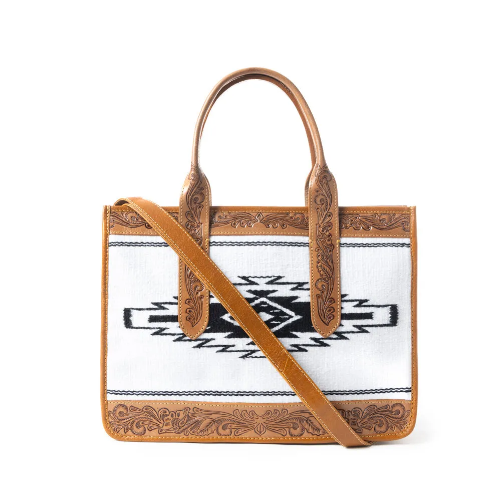 Ranch Hand Livery Shoulder Bag Brown and White