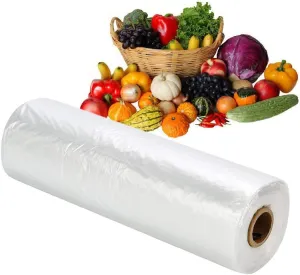 RBHK 12x16 Plastic Produce Bag on a Roll Clear Food Storage Bags, Pet Bags, Diapers Bags, One Roll 350 Bags (2 Rolls)
