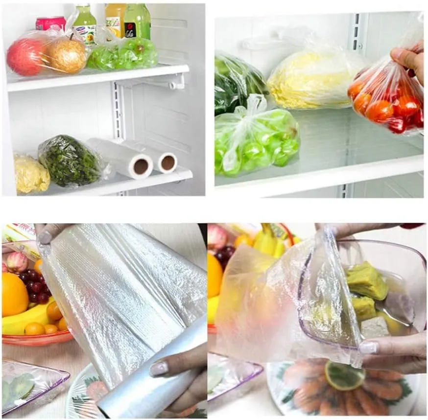 RBHK 12x16 Plastic Produce Bag on a Roll Clear Food Storage Bags, Pet Bags, Diapers Bags, One Roll 350 Bags (2 Rolls)