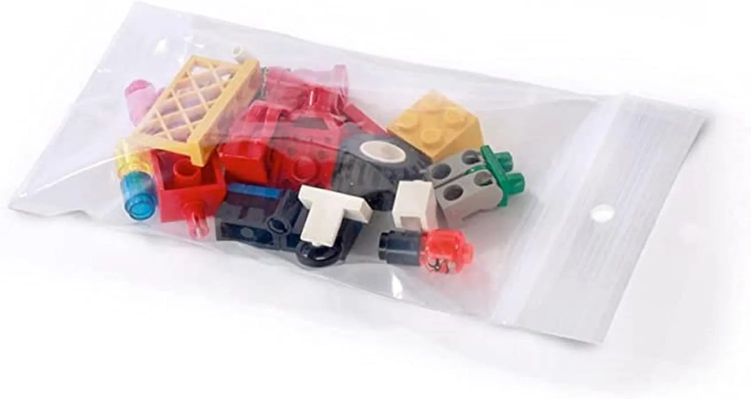 Reclosable Hang Hole Zip Poly Bags, 4Mil 4" X 6" & 1000 Bags | LDPE Material, Clear Plastic with Resealable Lock Seal Zipper | Resealable Zip Top Lock For Travel, Storage, Packaging & Shipping