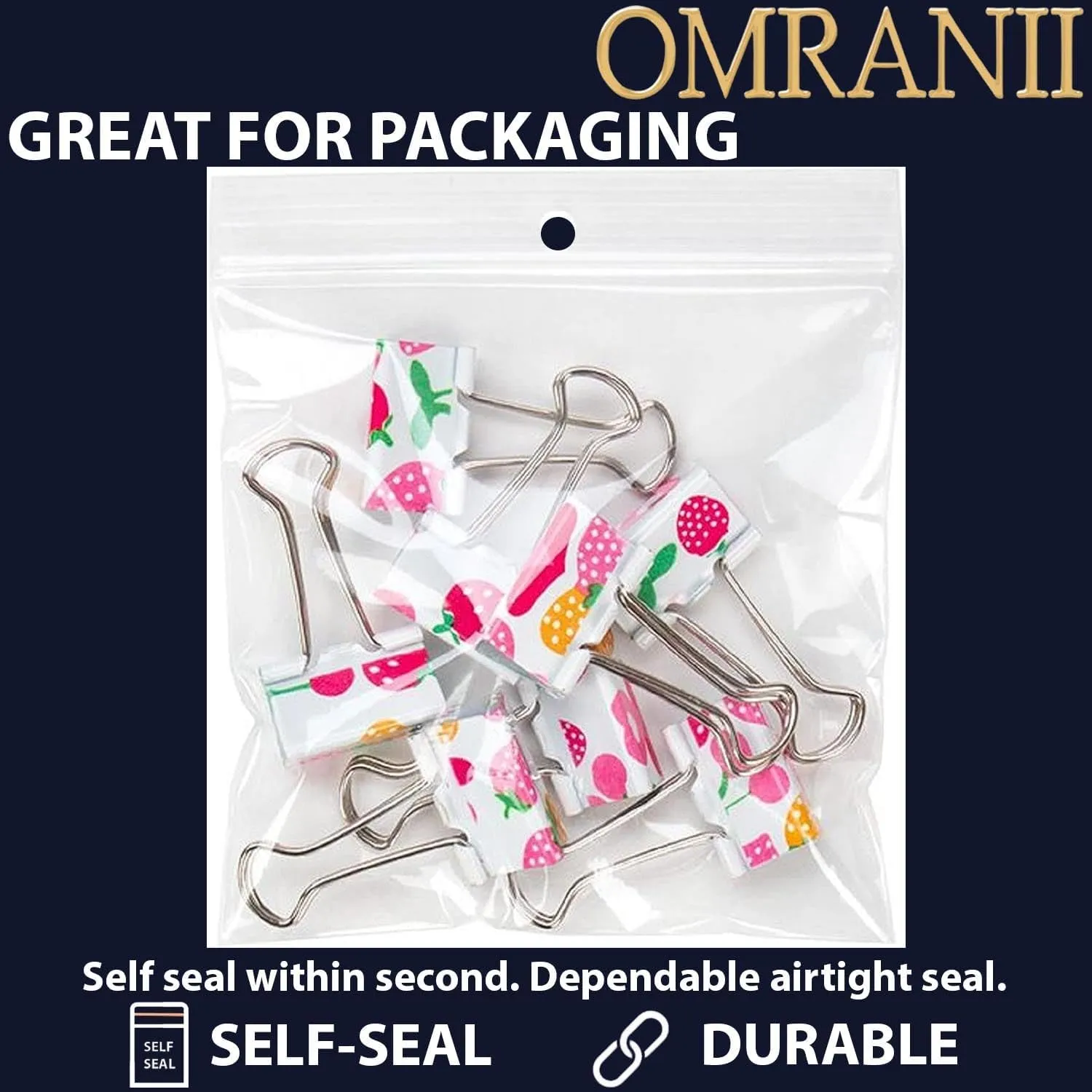 Reclosable Hang Hole Zip Poly Bags, 4Mil 4" X 6" & 1000 Bags | LDPE Material, Clear Plastic with Resealable Lock Seal Zipper | Resealable Zip Top Lock For Travel, Storage, Packaging & Shipping