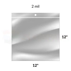 Reclosable Poly Bags 2mil Clear 12" x 12" 1000/bx