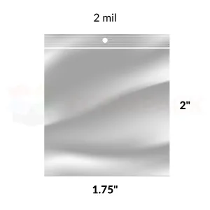 Reclosable Poly Bags 2mil Clear 1.75" x 2" 1000/bx