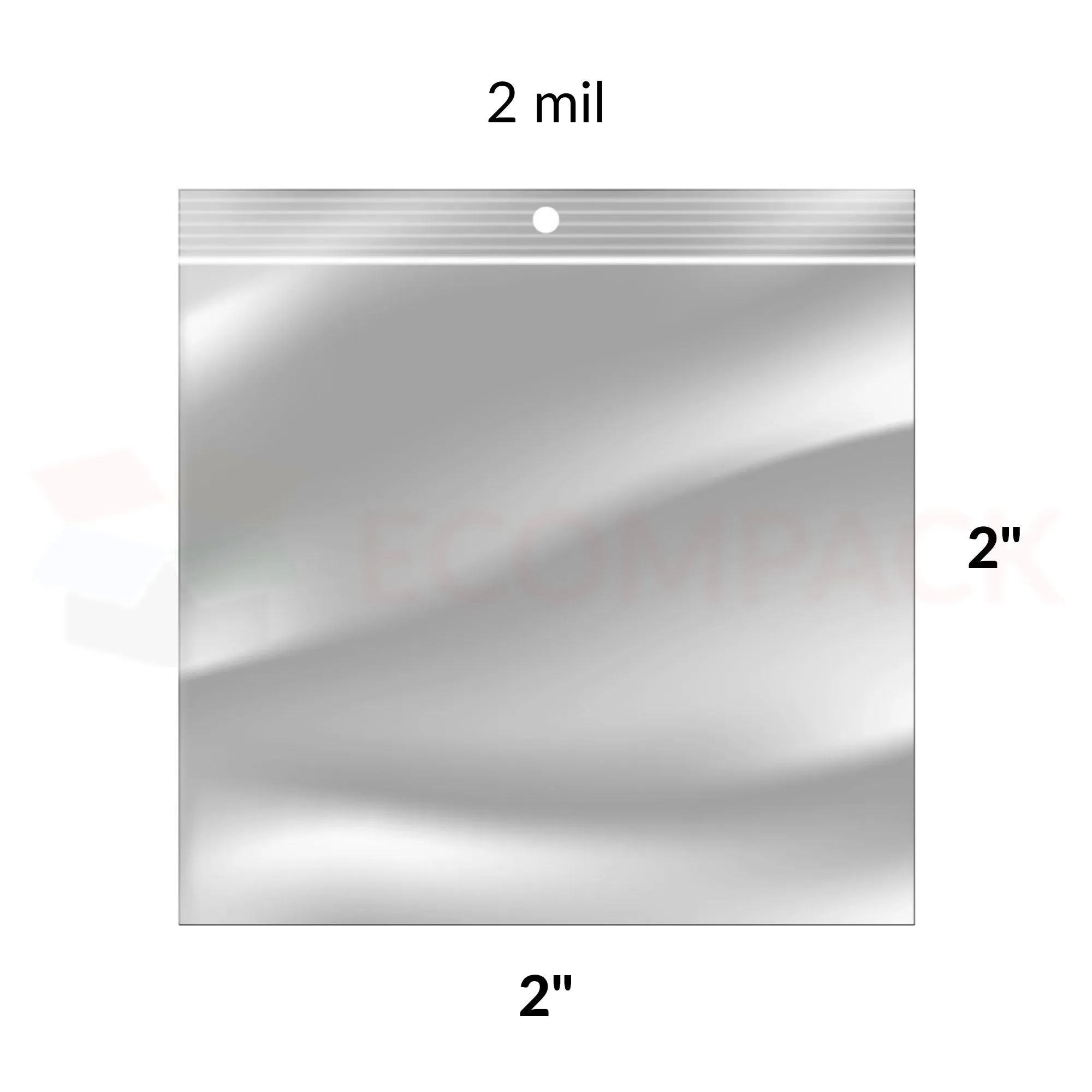 Reclosable Poly Bags 2mil Clear 2" x 2" 1000/bx