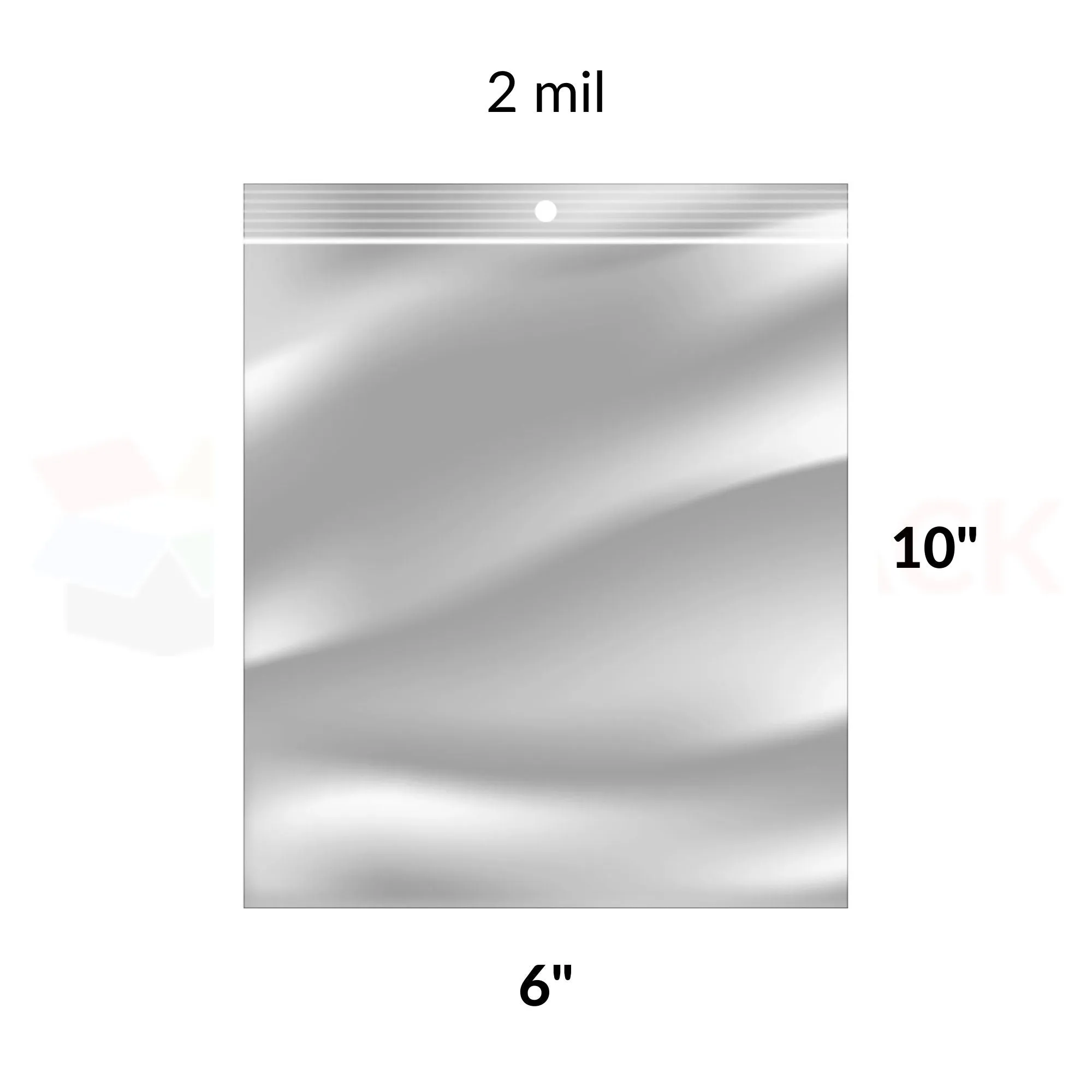 Reclosable Poly Bags 2mil Clear 6" x 10" 1000/bx
