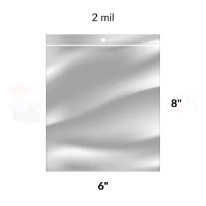 Reclosable Poly Bags 2mil Clear 6" x 8" 1000/bx