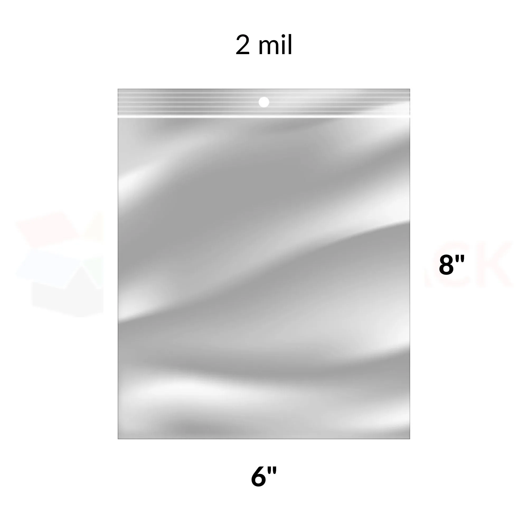 Reclosable Poly Bags 2mil Clear 6" x 8" 1000/bx