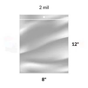 Reclosable Poly Bags 2mil Clear 8" x 12" 1000/bx